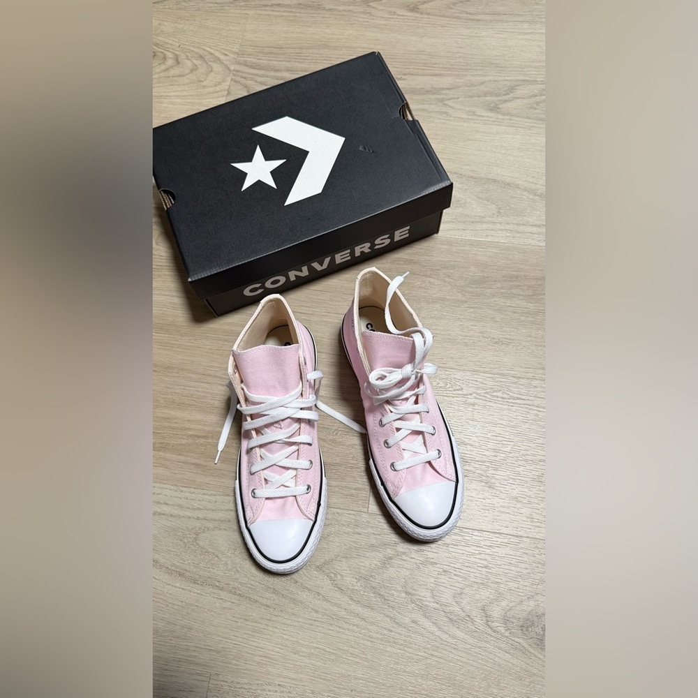 Converse Pink Low-Top Canvas Sneakers with White Accents